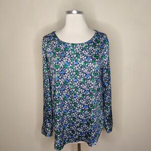 Banana Republic Ditsy Floral Top Blouse Long Sleeve Pullover